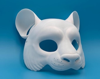 Tiger Therian Mask Base with Ears, 3D Printed PETG, DIY Furry Cosplay