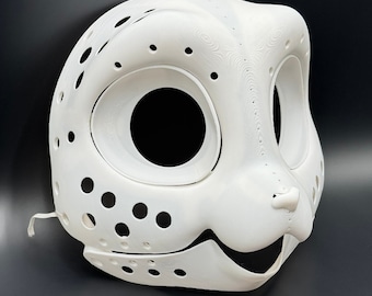 Kitty 3D Printed Fursuit Head Base with Movable Jaw, DIY Furry Cosplay Mask