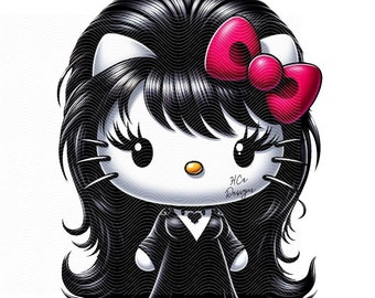Kitty Elvira PNG Kawaii Kitty Horror Kitty Spooky Kitty png