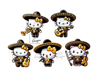 Mariachi Kitty png Mariachi PNG Kawaii Kitty png Cute Kitty Fiesta Kitty