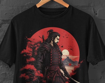 Japan Samurai T-Shirt | Japanisches Krieger-T-Shirt | Samurai Tshirt | Anime-Hemd | Japanische Streetwear | Anime Samurai Tshirt | Anime Merch