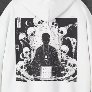 Japanese Demon Hoodie | Japanese Hoodie | Weirdcore | Kanji Hoodie | Demon Hoodie | Anime Hoodie | Japan Demon Hoodie | Trad Goth | Y2K Top