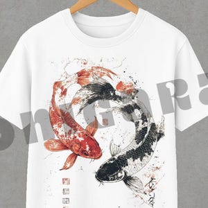 Vintage Fish T-Shirt | Harajuku | Japanese Streetwear | Japanese Fish Tshirt | Koi Fish Tshirt | Anime Merch | Fish Tshirt | Kanji Tshirt