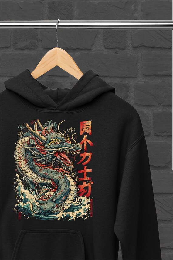 Sudadera con capucha de dragón japonés Sudadera con capucha
