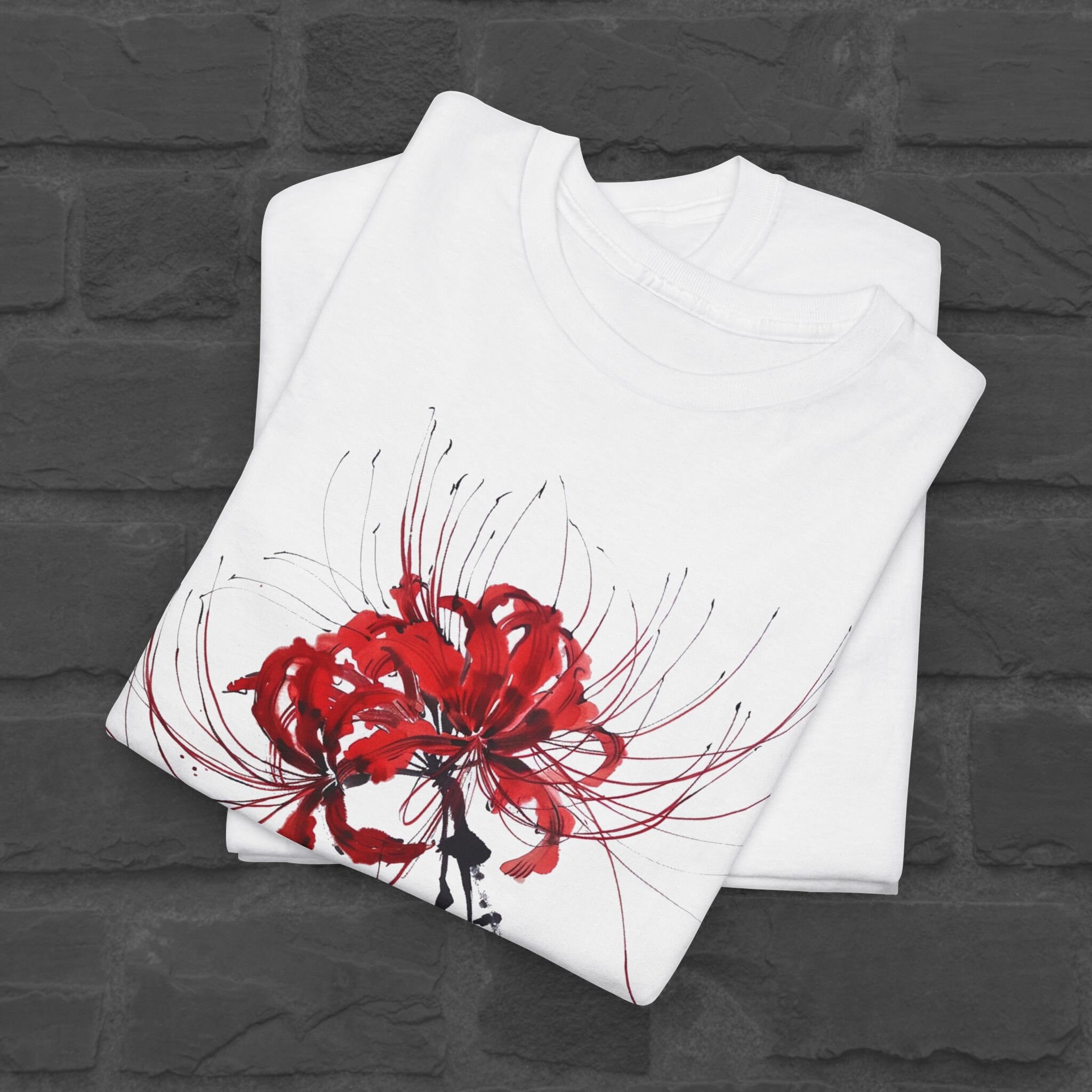 トップス lily tattoo tops Spider Lily T-shirt | Y2K Top | Harajuku | Kanji Tshirt