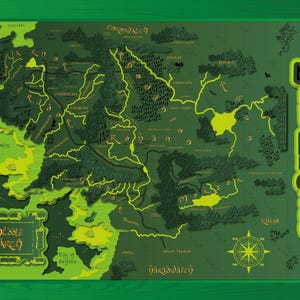 Lord of rings, Middle Earth Map SVG, 3D Laser Cut Map, 3 Layer Wall Art, Layered Map Vector Files, Special Premium Project,
