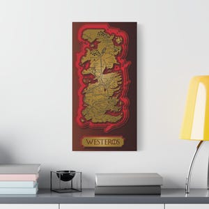 Westeros 3D gelaagde kaart SVG – 6-laags lasergesneden digitaal bestand voor CNC, Glowforge en Cricut – Fantasy Wall Art