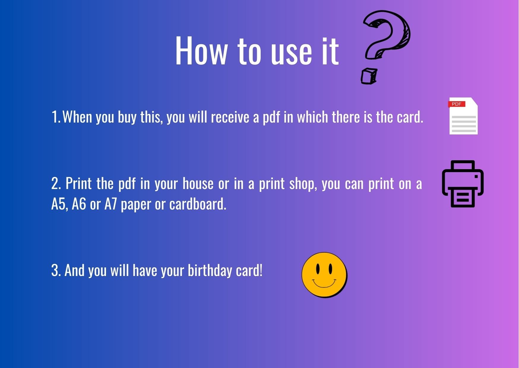 Happy Birthday Card DIGITAL Download Birthday Card Etsy