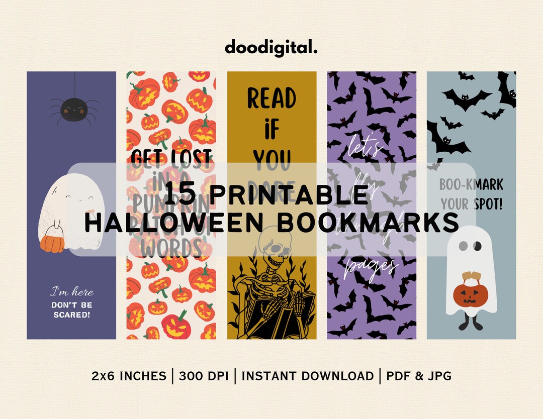 15 Printable Cute Halloween Bookmarks. Trick or Read Yourself to