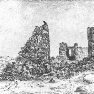 Hovenweep Castle- handmade intaglio print