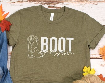 Boot Season Fall Tshirt, Horse Girl T-Shirt, Gift for Horse Lover Tee Shirt, Western Cowgirl Rodeo