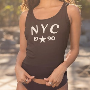 NYC Star Racerback Tank Top: Women&#39;s Workout Shirt, Urban Style
