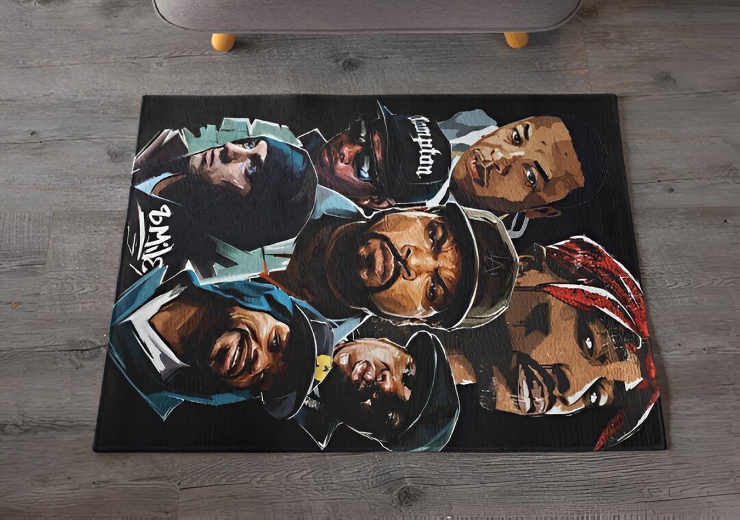 Hip-hop Icon Area Rug, Vintage Music Lover Decor, Rap Culture Home ...
