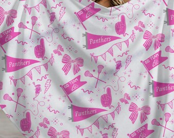 Girls Lacrosse Fleece Blanket, Cozy Sports Blanket,Spirit Blanket, Game Day Decor, Soft Throw for Fans, lax mom gift