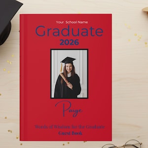 Personalized Graduation Guestbook: Keepsake Memory Album for 2026 Grads,Custom Photo Hardcover Notes to the Graduate