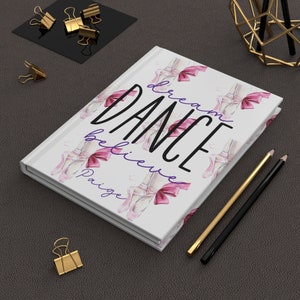 Personalized Dance Teacher Journal, Dance Student Journal, Dream Dance Believe Journal, Ballet teacher gift , Dance teacher gift