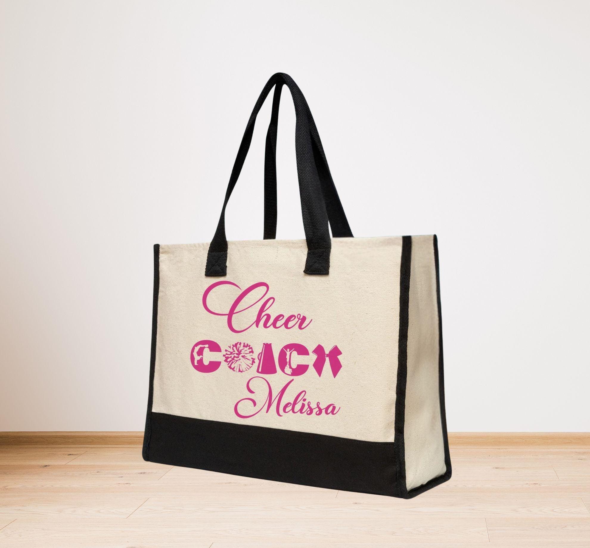 Cheer Coach Tote Bag,Cheer Coach gift,Personalized Coach gift,Competition bag,beach bag for the coach, gift for her,