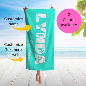 Personalized Gymnast Beach Towel: Gymnastics Team gift, Customize Nationals,States or Regionals
