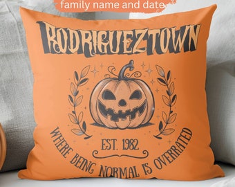Halloween Throw Pillow,Personalized Halloweentown Faux Suede Pillow & insert,Spooky season decor,Halloween Home decor,Halloween lover gift