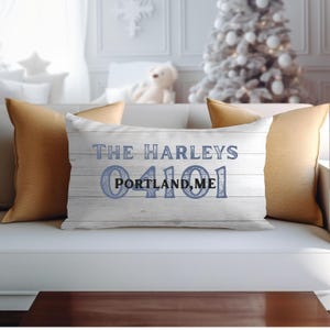 Personalized Zip Code Pillow,Family Name Pillow, Custom Housewarming Gift,Realtor gift,gifts for Newlywed,  New Home Present