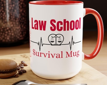 Personalized Law Student Survival Mug | Funny Law School Gift | Future Lawyer Coffee Mug | Finals Week Mug