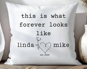 Personalized Couple Name Pillow with Established Date,Wedding Gift ,engagement gift,Custom Anniversary Pillow,romantic decorative pillow
