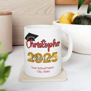 Abitur-Tasse, Andenken-Abschlussgeschenk, College-Abschluss-Tasse, High-School-Abschluss-Tasse, personalisiertes 2025-Abschlussfeier-Geschenk