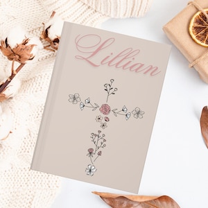Wildflower Personalized Prayer Journal,Custom Christian Gift,Custom Name Journal, Inspirational Diary, Bible Study Journal,Wedding Journal