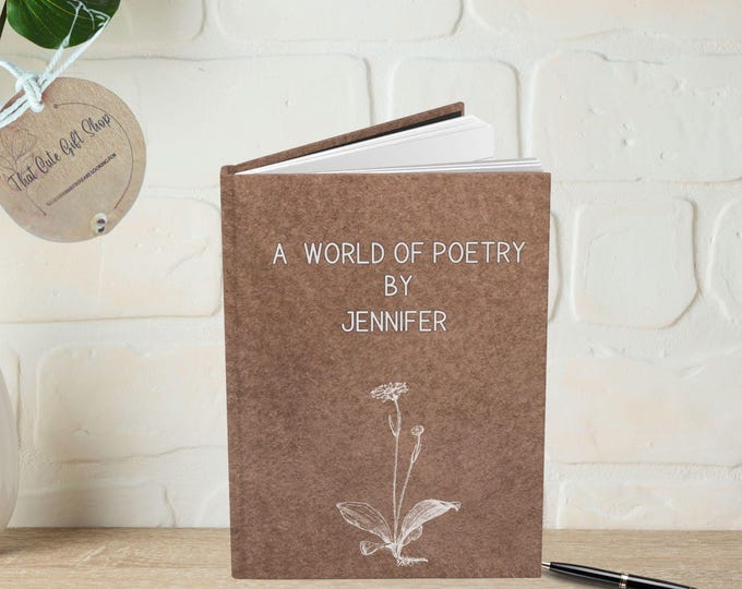 Personalized Poetry Journal: Custom Writing Gift, Hard Cover Book, Gift for poet
