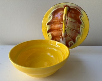 MCM California Pottery Bright Sunny Yellow Serving Dish