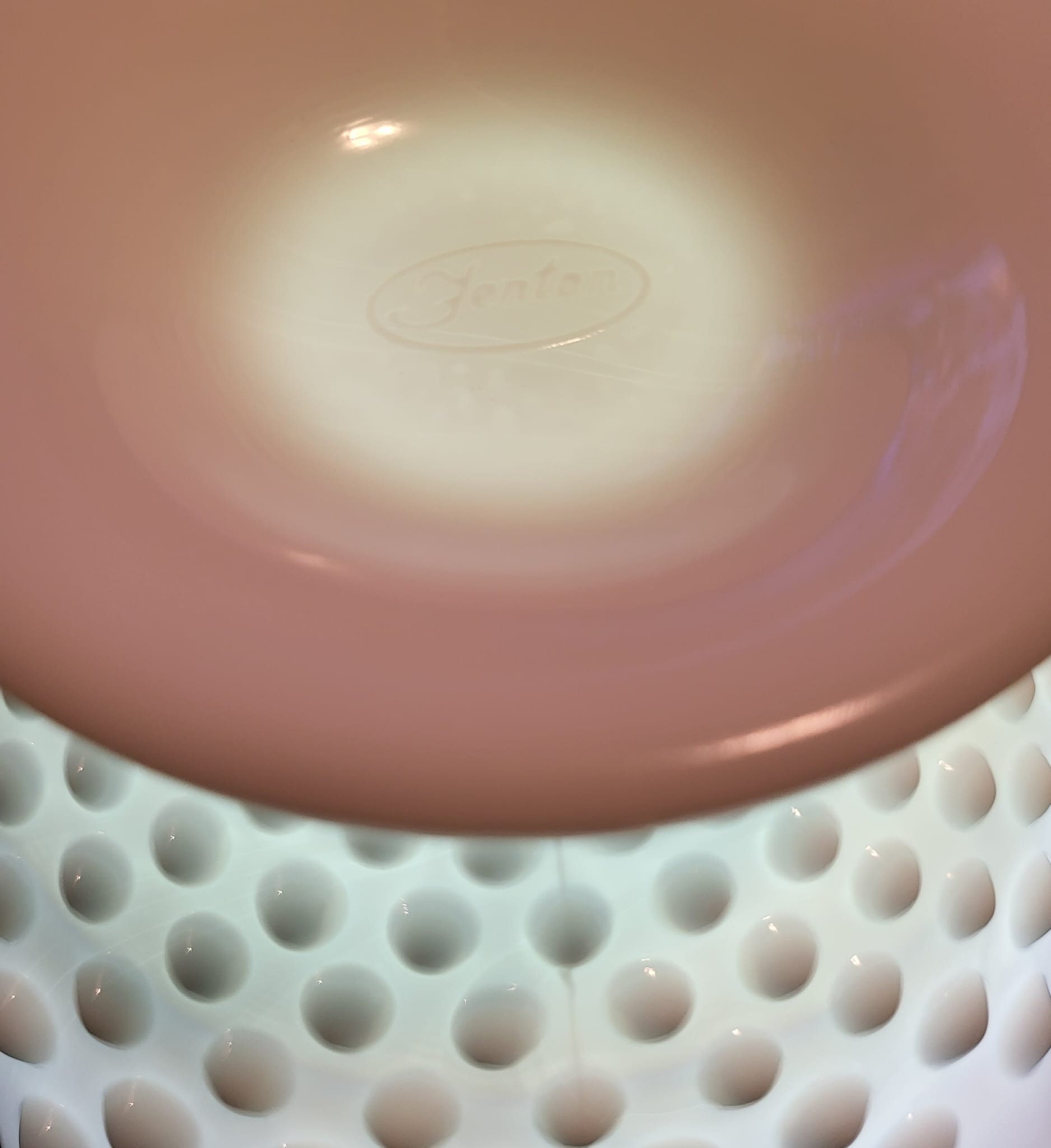 1950年代ヴィンテージ フェントン製 ホワイトミルクガラス ホブネイル
