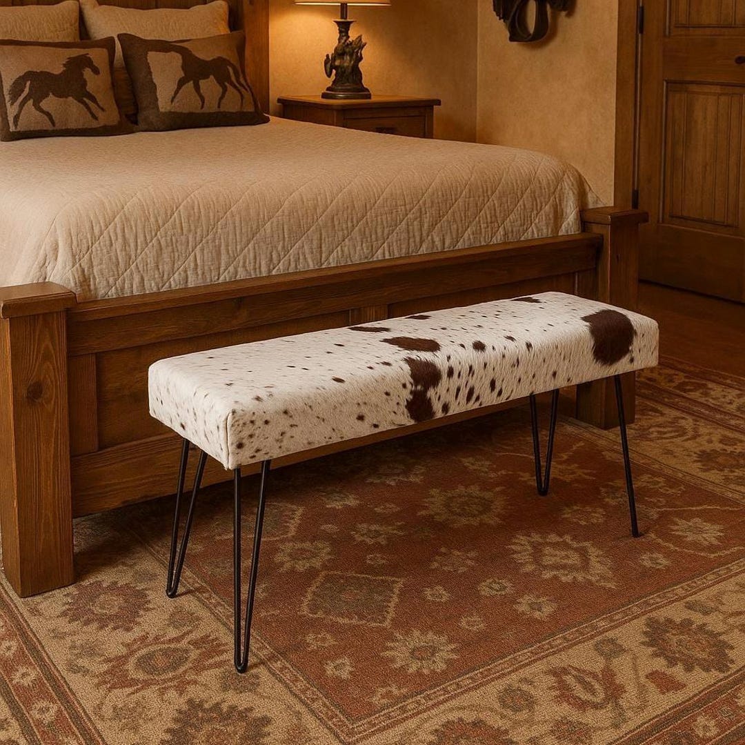 Cowhide Bench Rustic This item is unavailable - Etsy