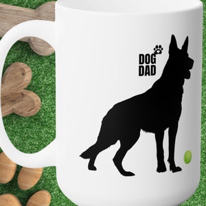 Dog Dad Ceramic Mug: 15oz Novelty Coffee Cup
