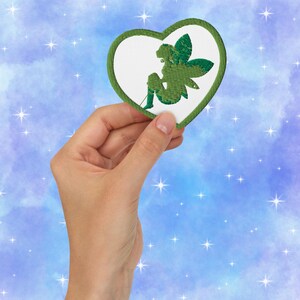 Green Fairy Embroidered Patch: Iron-On Applique (3-inch)