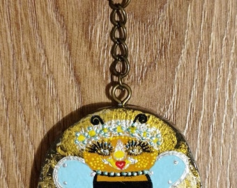 Schlüsselanhänger mit Bienen, Buzzy Bee keychain - Queen