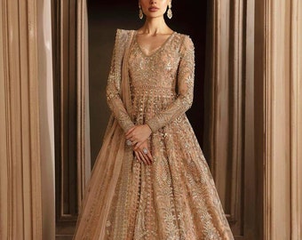 Maxi Frock Lehenga Choli Dress Indian Pakistani Wedding Party Wear Dresses Embroidered Bridal Clothes