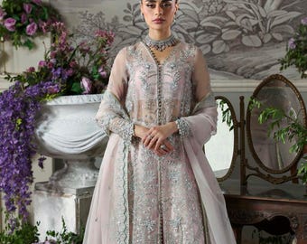 Pink Embroidered Sharara Suit: Pakistani Indian Wedding Outfit Asian Wedding Dresses Party Wear Clothes