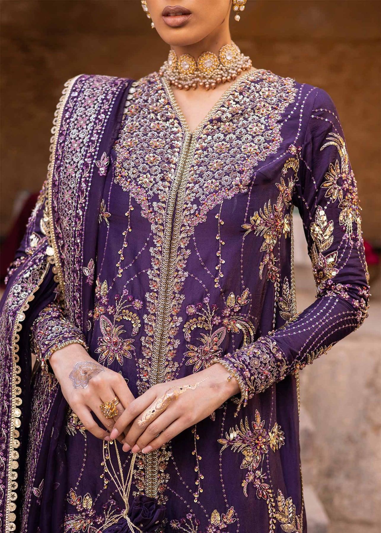 purple silk dress pakistani Pakistani Semi-Formal Dress Lavender - Purple Sheesha Silk Hand-Embellished