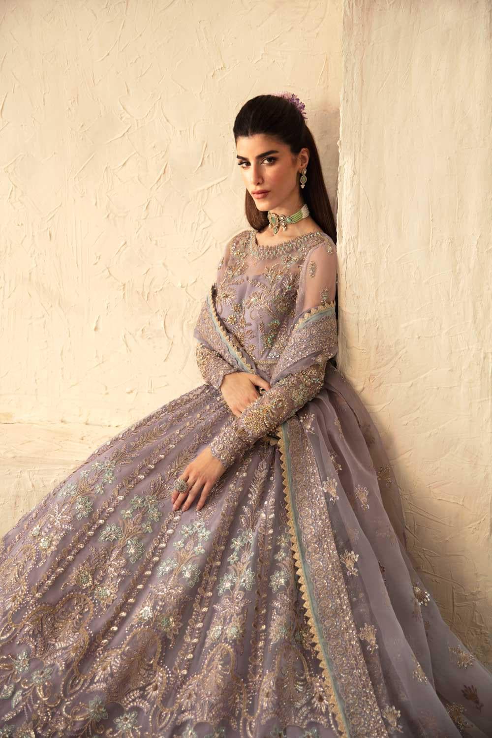 organza embroidered dress Pink Organza Pakistani Suit – Maria B Eid Luxury Lawn Party Wear Dress –  YourLibaas main image 1