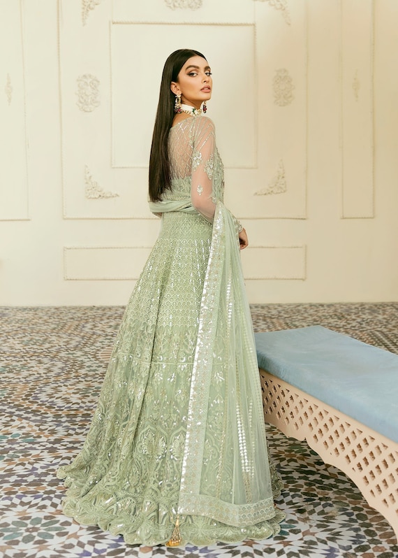 slim fit dress slacks Royal Maxi Dress Pakistani in Bottle Green Shade Online  Nameera by Farooq