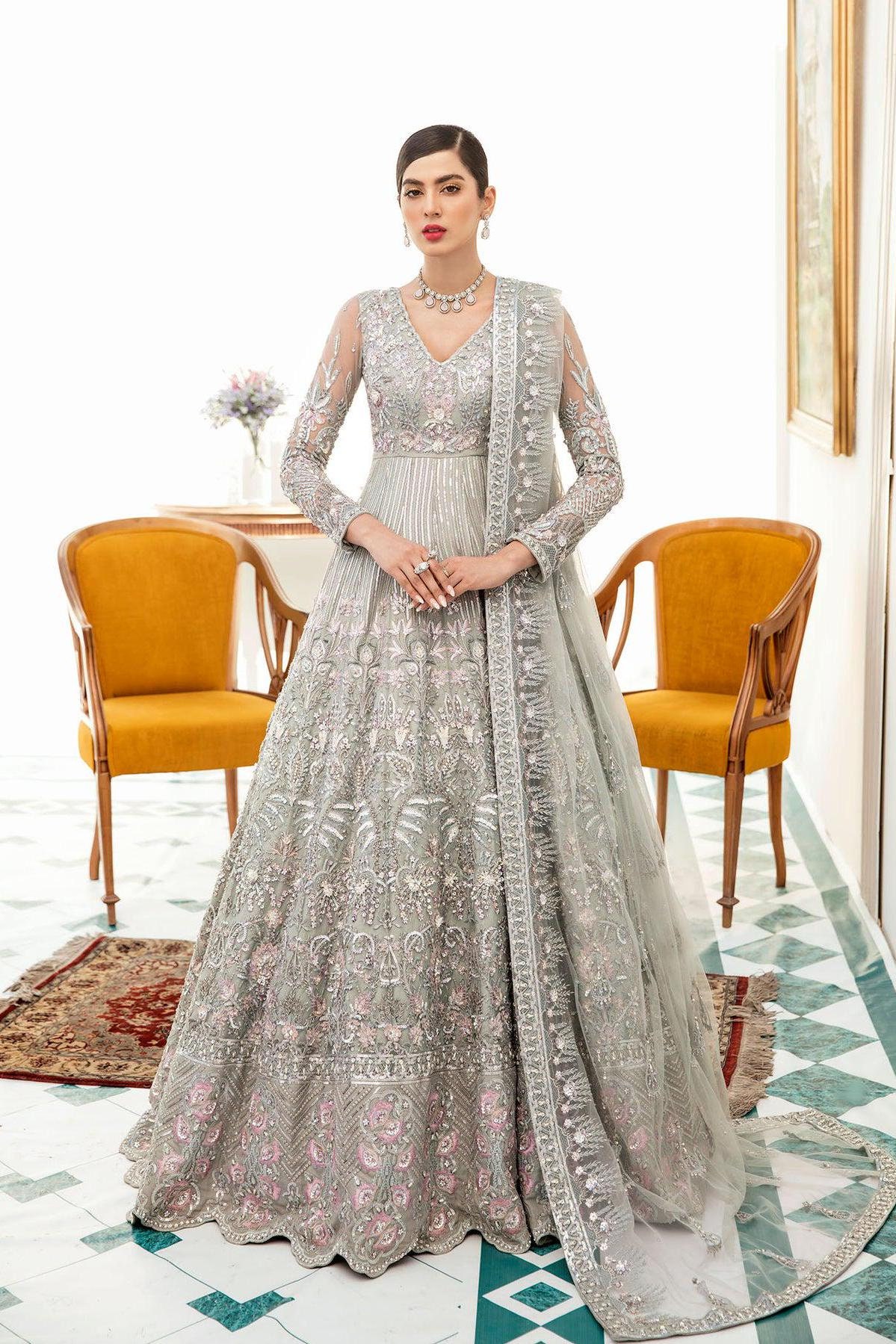 silver grey dresses pakistani Walima Dress Grey Maxi Dresses For Weddings Grey Walima Dress Gray Pakistani Dresses