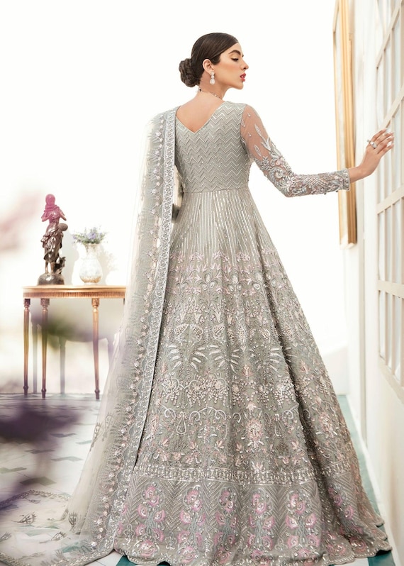 formal empire waist dresses Gray Regency Bridgerton Empire Waist Lace Formal Dress main image 1