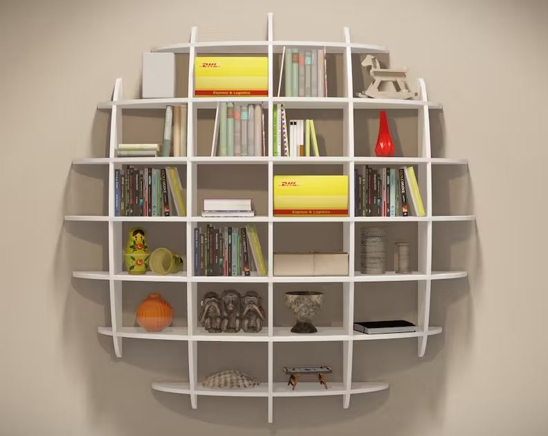 Circular bookshelf 2024 for sale