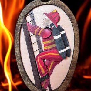 Fireman  Ornament, Christmas Fireman Gift, Appreciation for First Responders Gift, Friend Gift, Firefighter