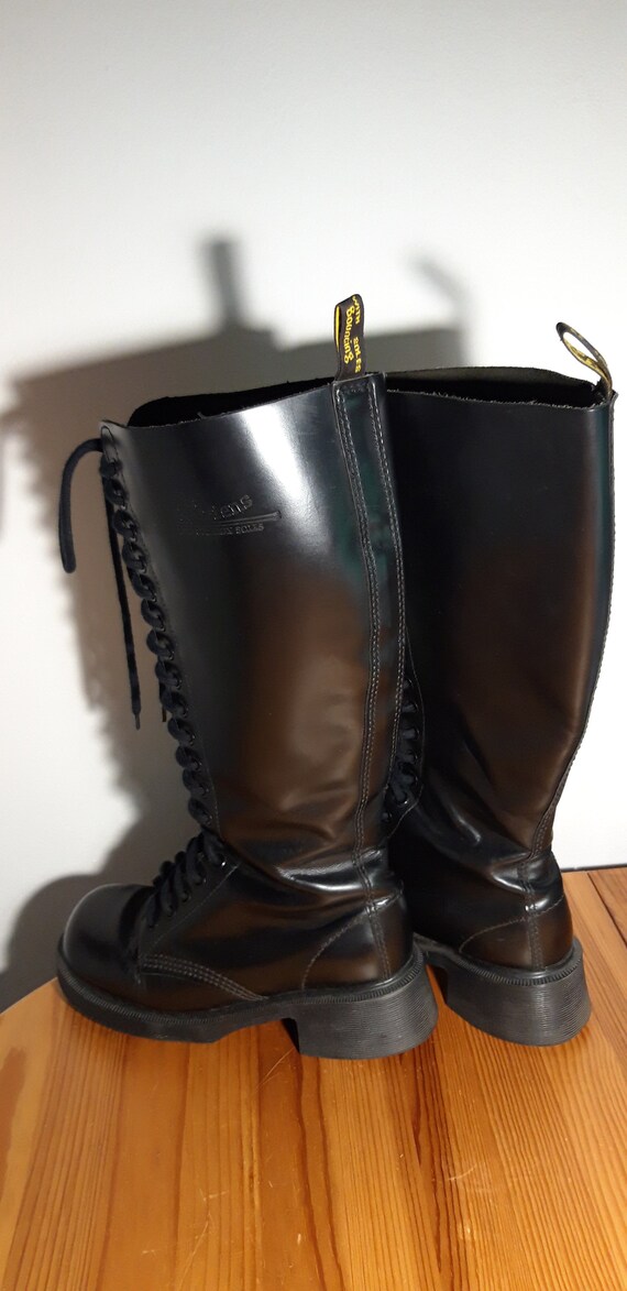 DR MARTENS Rare Vintage 1420 92 Lace up Boots 20 Lace Eyes Black Leather Unisex EU38 UK5 Etsy