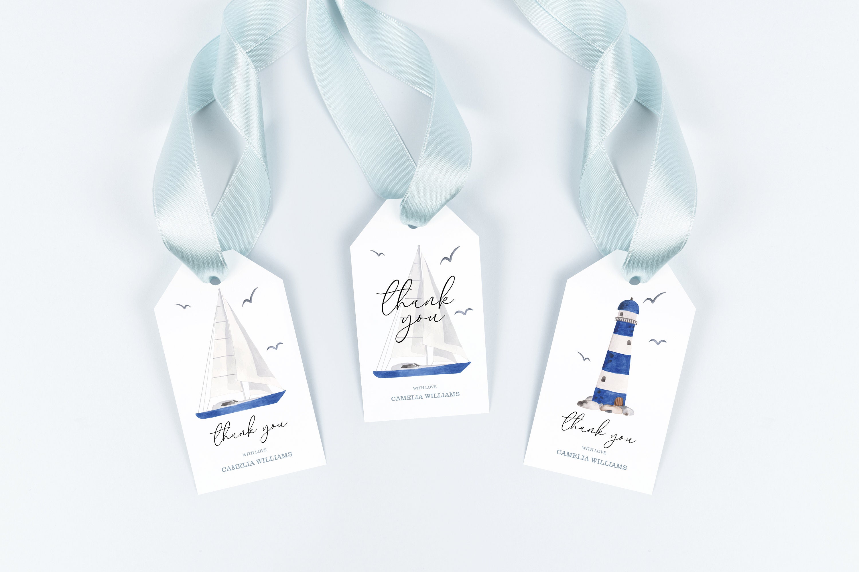 Editable Ahoy Its a Boy Baby Shower Favors Tag, Sailboat Thank You Favor Tag, Thank you Tags, Gift Tag for Nautical Baby Shower Favors 001