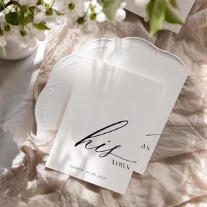 Seine und ihre Gelübde Bücher, Braut und Bräutigam Hochzeitstag Kartenvorlage, Minimalistische Hochzeit Gelübde Karte, Trauung Karte, Broschüre W01