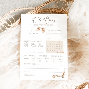 Personalized Boho Baby Shower Predictions And Advice Card Template, Classic Baby Predictions, Editable Instant Predictions Game