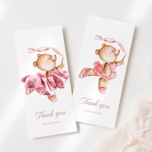 Ballerina Scrunchie Kartenvorlage, Teddybär Ballett Geburtstagskarte Scrunchie, Tänzerin Party Geschenk, Scrunchie Halter, Tutu Scrunchie Label