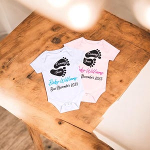 Custom Name Baby Grow – Personalised Cotton Bodysuit – Newborn to 24 Months – Baby Shower Gift – Baby Due